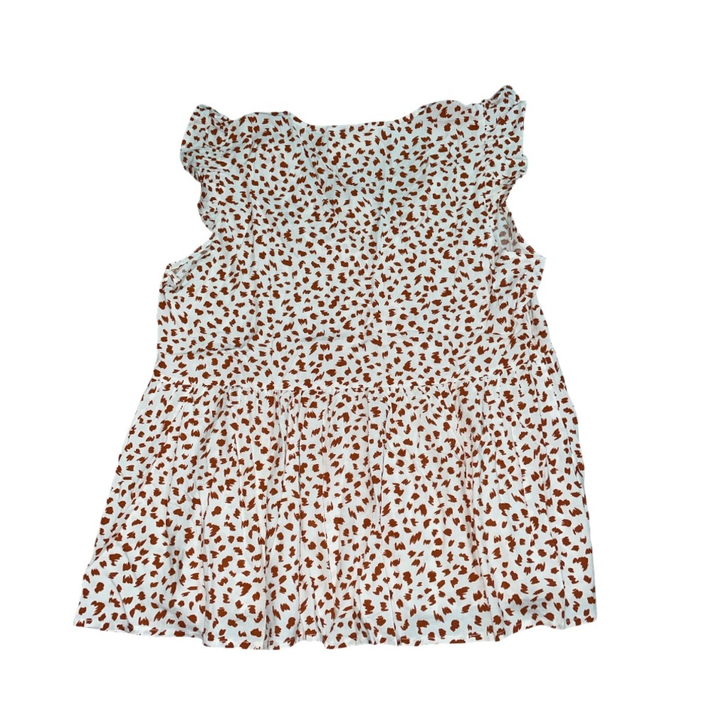 Savanna Jane Ruffle-Sleeve Animal-Style Print Top - Picture 3 of 4